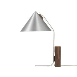 Kristina Dam Studio Cone Table Lamp Brushed Aluminum & Walnut