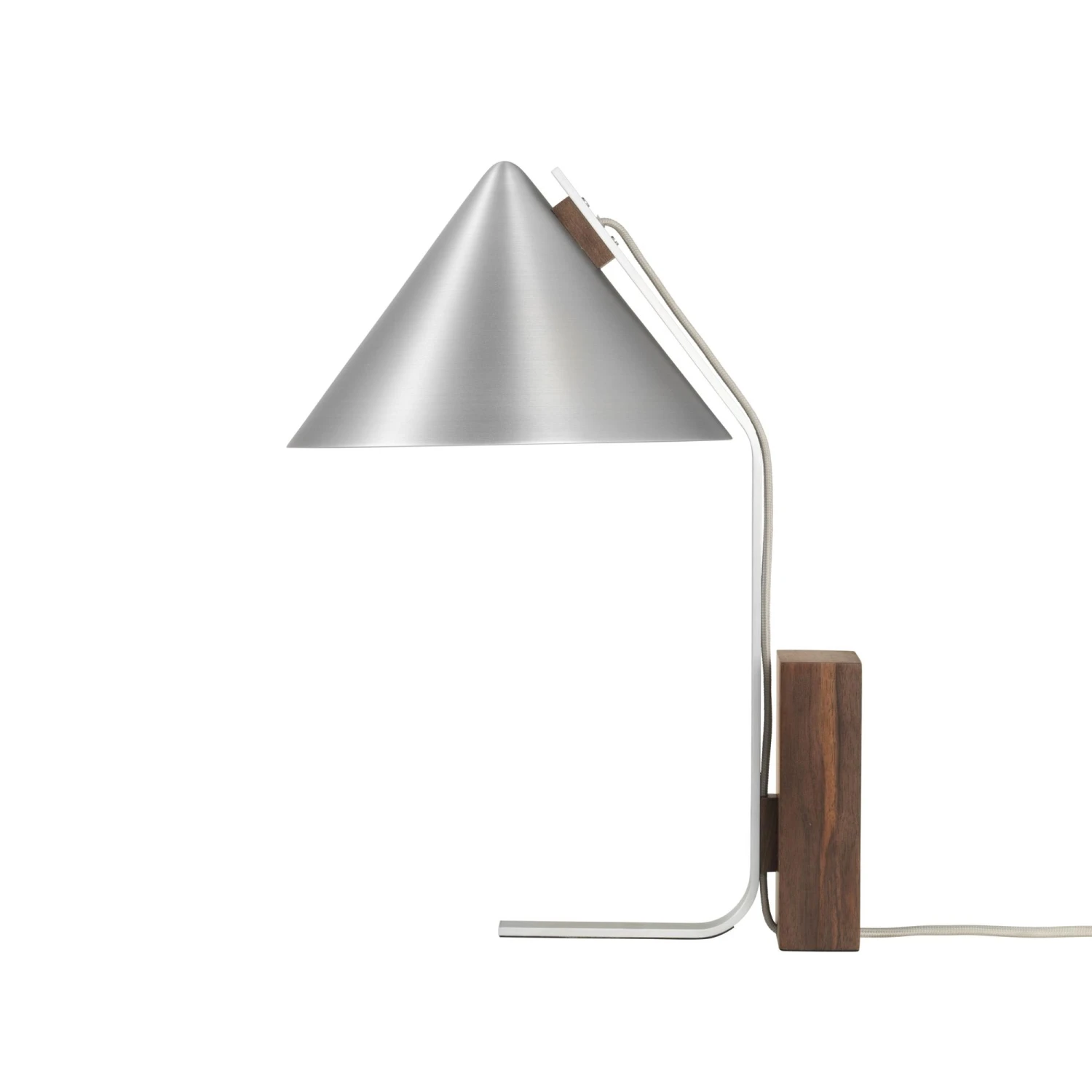 Kristina Dam Studio Cone Table Lamp Brushed Aluminum & Walnut 3 Kristina Dam Studio Cone Table Lamp Brushed Aluminum & Walnut