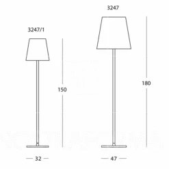 FontanaArte 3247 Floor Lamp Small -Teddyssmith shop 3247 Gulv Stregtegning p