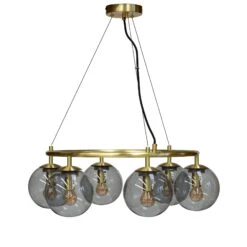 Dyberg Larsen Como Ceiling Light Round With 5 Domes Brass