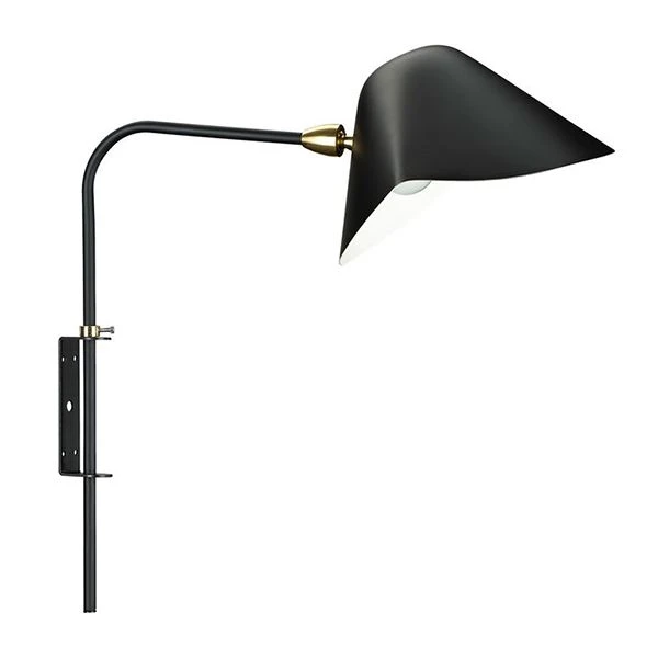 Serge Mouille Applique Antony 1 Wall Lamp Black & Brass 3 Serge Mouille Applique Antony 1 Wall Lamp Black & Brass