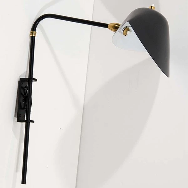 Serge Mouille Applique Antony 1 Wall Lamp Black & Brass 6 Serge Mouille Applique Antony 1 Wall Lamp Black & Brass - Image 4