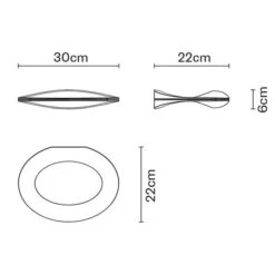 Fabbian Enck Wall & Ceiling Light Matt White -Teddyssmith shop Enck Stregtegning p