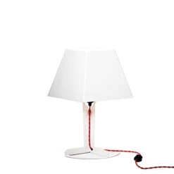Established & Sons Fold Table Lamp White W. Red Cord Large