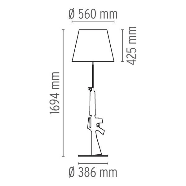 Flos Lounge Gun Floor Lamp Gold 4 Flos Lounge Gun Floor Lamp Gold - Image 2