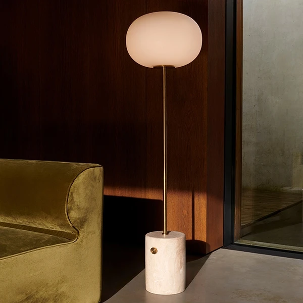 Audo JWDA Floor Lamp Travertine Marble & Brass 9 Audo JWDA Floor Lamp Travertine Marble & Brass - Image 7