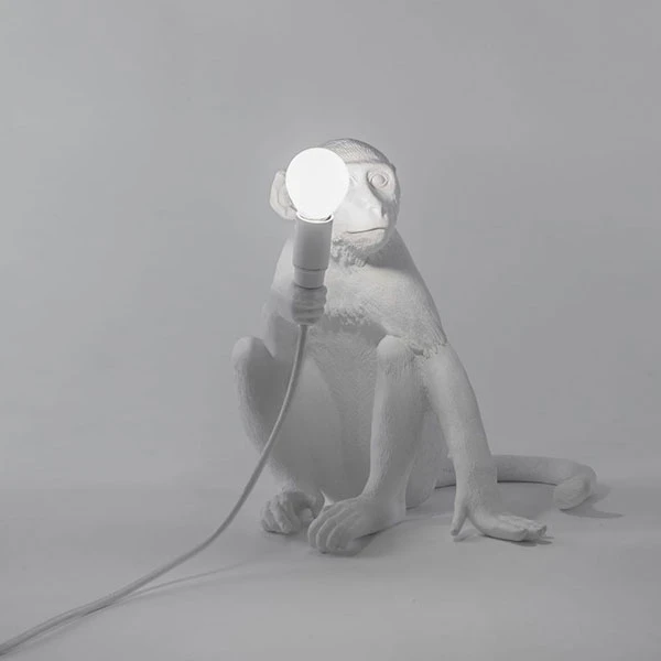 Seletti Monkey Sitting Table Lamp White 7 Seletti Monkey Sitting Table Lamp White - Image 5