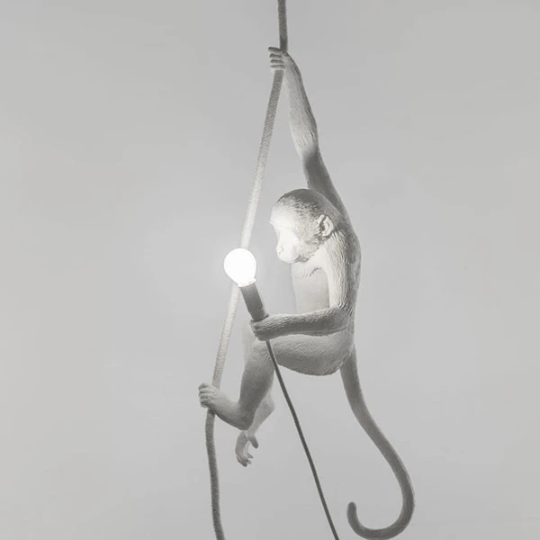 Seletti Monkey With Rope Ceiling Light White 7 Seletti Monkey With Rope Ceiling Light White - Image 5
