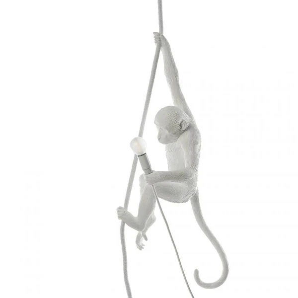 Seletti Monkey With Rope Ceiling Light White 4 Seletti Monkey With Rope Ceiling Light White - Image 2