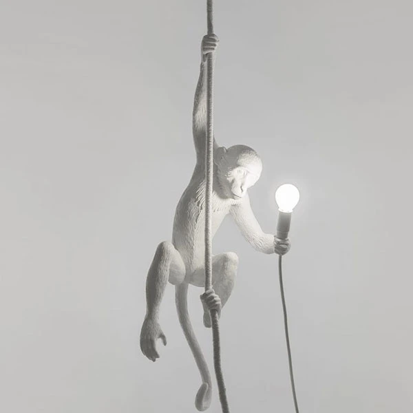 Seletti Monkey With Rope Ceiling Light White 6 Seletti Monkey With Rope Ceiling Light White - Image 4