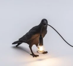 Seletti Bird Waiting Table Lamp Black 12 Seletti Bird Waiting Table Lamp Black -Teddyssmith shop Seletti Bird Waiting Bordlampe Sort Paere taendt 3 p