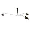 Serge Mouille Plafonnier 3 Ceiling Light Black & Brass