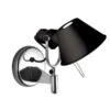 Artemide Tolomeo Faretto Black Wall Lamp With Switch