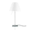Luceplan COSTANZA Table Lamp Aluminum With White Shade -Teddyssmith shop costanza table luceplan p