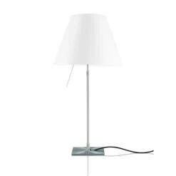Luceplan COSTANZA Table Lamp Aluminum With White Shade