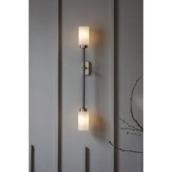 Bert Frank Farol Single Wall Lamp Dark Bronze/ Opal Glass With Brushed Brass Detail -Teddyssmith shop farol single wall 2 p