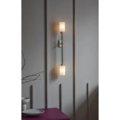 Bert Frank Farol Single Wall Lamp Dark Bronze/ Opal Glass With Brushed Brass Detail -Teddyssmith shop farol single wall 3 p