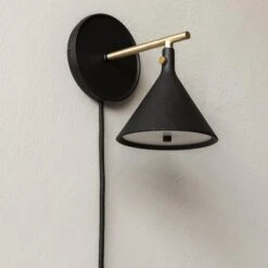 Audo Cast Sconce Wall Lamp M. Diffuser Black -Teddyssmith shop menu cast sconce wall lamp w diffuser 5 p