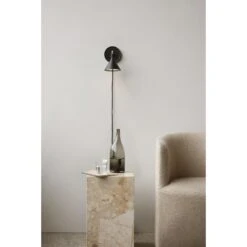 Audo Cast Sconce Wall Lamp M. Diffuser Black -Teddyssmith shop menu cast sconce wall lamp w diffuser plinth tall tearoom lounge chair 4 p