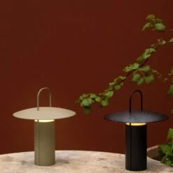 Audo Ray Portable Table Lamp Black -Teddyssmith shop menu ray table lamp portable 2 p