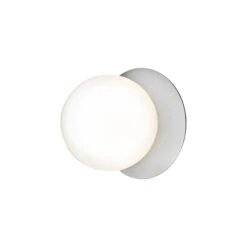 Nuura Liila 1 Wall/Ceiling Lamp Silver/Opal Small