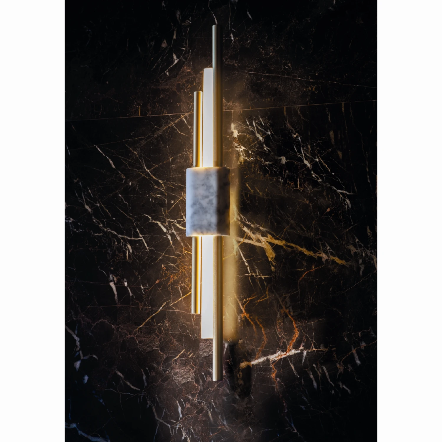 Bert Frank Tanto Wall Lamp Large Brushed Brass/ White Marble 5 Bert Frank Tanto Wall Lamp Large Brushed Brass/ White Marble - Image 3